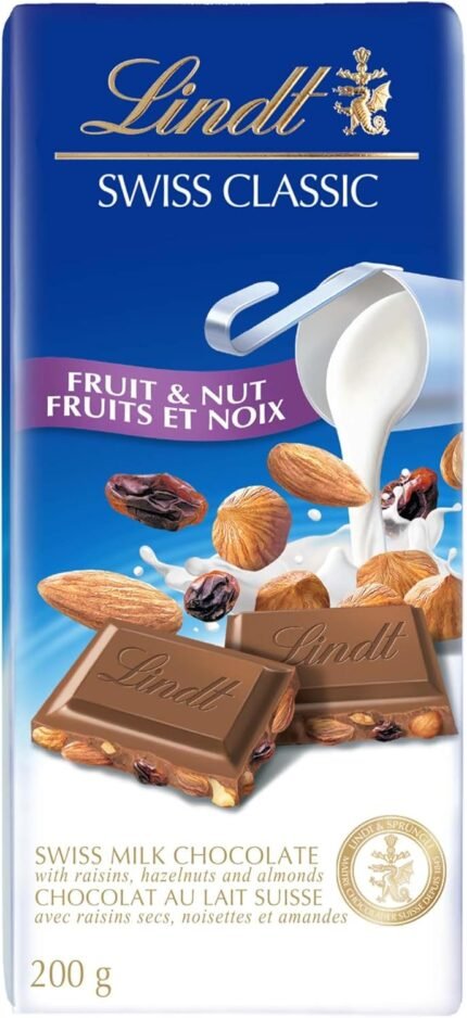 Lindt SWISS CLASSIC Fruit & Nut Milk Chocolate Bar